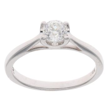 18ct White Gold 0.40ct Flower Cut Diamond Solitaire Ring