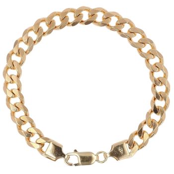 9ct Yellow Gold Curb Bracelet 8"
