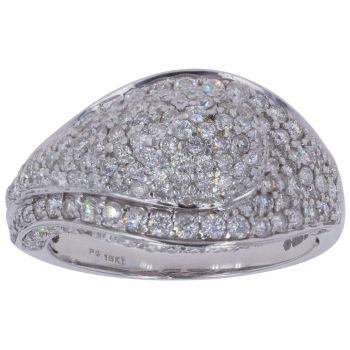 18ct White Gold 1.00ct Brilliant Cut Diamond Cluster Ring