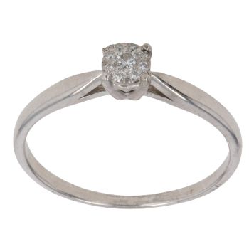 9ct White Gold 0.10ct Brilliant Cut Diamond Cluster Ring