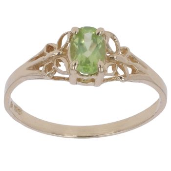 9ct Yellow Gold Peridot Butterfly Ring