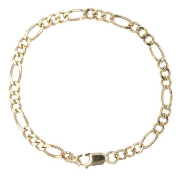 9ct Yellow Gold Figaro Bracelet 7.5"