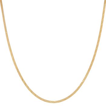 22ct Yellow Gold Flat D Cut Chain 18"