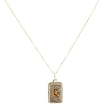 Children's 14ct Yellow Gold Mother Mary Pendant And Chain 18"