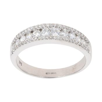 9ct White Gold 0.70ct Diamond Fancy Ring