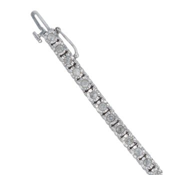 9ct White Gold 2.00ct Brilliant Cut Diamond Tennis Bracelet 7"