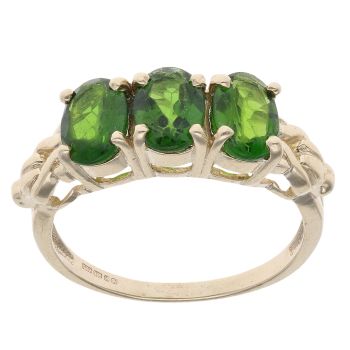 9ct Yellow Gold Three Stone Diopside Ring