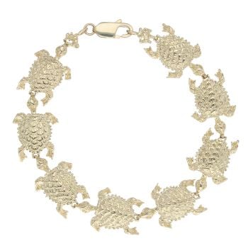 14ct Yellow Gold Turtle Bracelet 7"