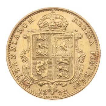1892 Victoria Half Sovereign Coin