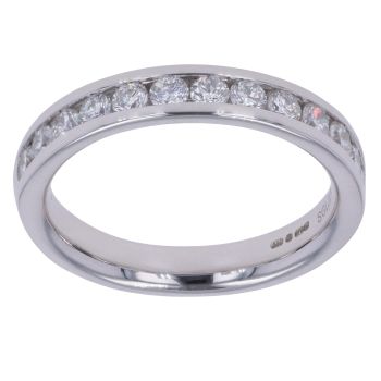 9ct White Gold 0.75ct Brilliant Cut Lab Grown Diamond Half Eternity Ring