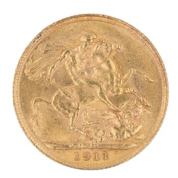 1911 George V Large Head UK Full Sovereign Coin