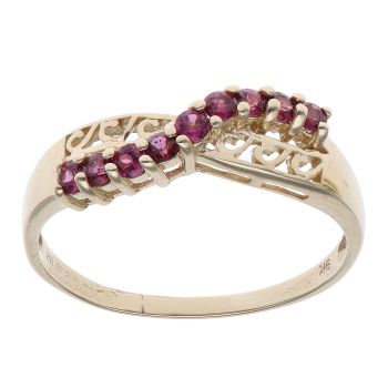 9ct Yellow Gold Ruby Crossover Fancy Ring