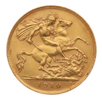 1910 Edward VII Large Head UK Half Sovereign Coin