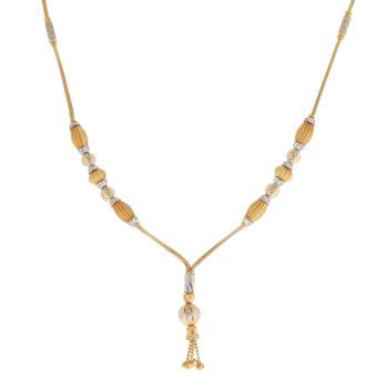 22ct Yellow and White Gold Beaded Fancy Chain 18"