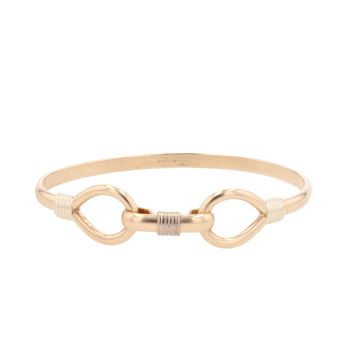 9ct Yellow And White Gold Fancy Hinged Bangle