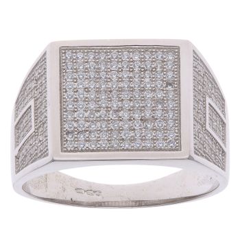 Silver Square and Shoulders Fancy Ring