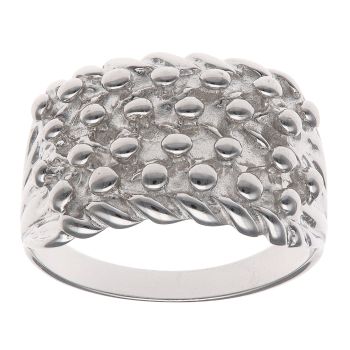 Silver Four Row Keeper Ring