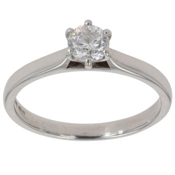 Platinum 0.51ct Brilliant Cut Diamond Solitaire Ring