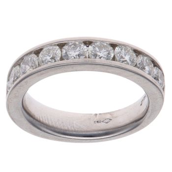 Platinum 1.65ct Brilliant Cut Diamond Half Eternity Ring