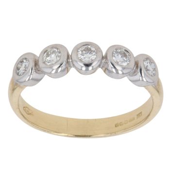 18ct Yellow Gold 0.33ct Brilliant Cut Diamond Five Stone Ring