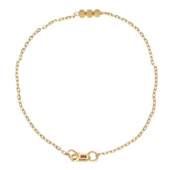 22ct Yellow Gold Trio Bead Fancy Bracelet 7"