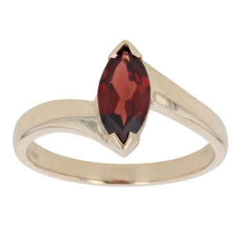 9ct Yellow Gold Created Garnet Single Stone Ring