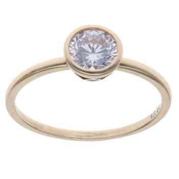 9ct Yellow Gold Cubic Zirconia Solitaire Ring