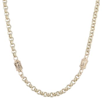 9ct Yellow Gold Fancy Four Barrel Belcher Chain 30"