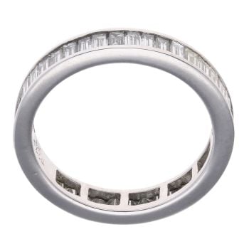 18ct White Gold 1.79ct Baguette Cut Diamond Full Eternity Ring