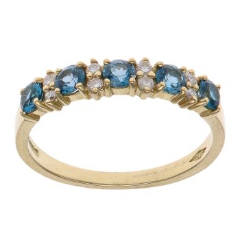 18ct Yellow Gold 0.05ct Diamond and Sapphire Fancy Ring