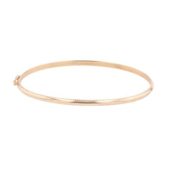 9ct Yellow Gold Patterned Hinged Bangle