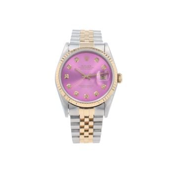 Rolex Custom Datejust Pre Owned Watch Ref 16233