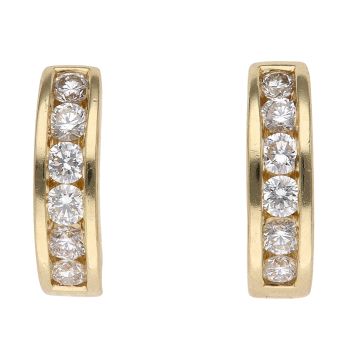 18ct Yellow Gold 0.35ct Brilliant Cut Diamond Hoop Earrings