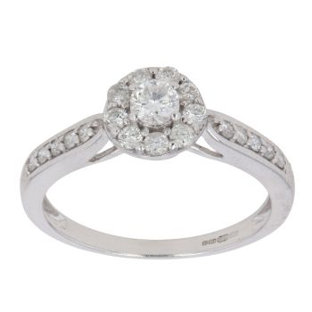 9ct White Gold 0.50ct Brilliant Cut Diamond Cluster Ring