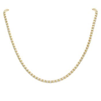 Gold Plated Silver Two Tone Fancy Chain 18"
