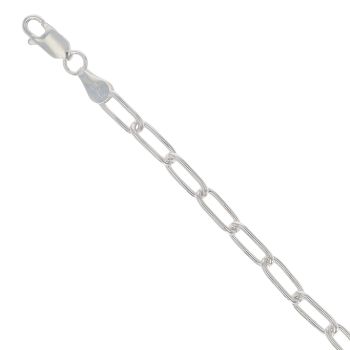 Silver Paperclip Bracelet 7"