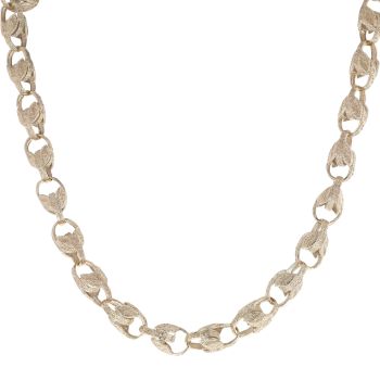 9ct Yellow Gold Textured Tulip Chain 24"