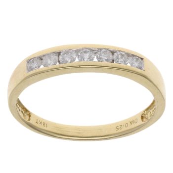 18ct Yellow Gold 0.25ct Brilliant Cut Diamond Half Eternity Ring