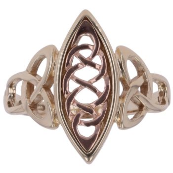 9ct Yellow and Rose Gold Celtic Knot Patterned Clogau Ring