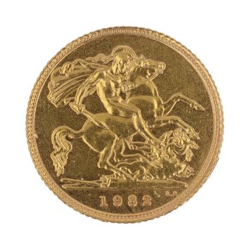 1982 Elizabeth II Half Sovereign Coin