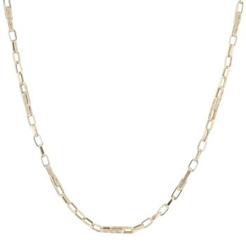 14ct Yellow Gold Greek Key Paperclip Chain 22"