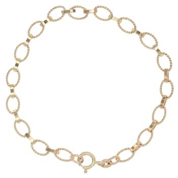 9ct Yellow Gold Twisted Belcher Bracelet 7"