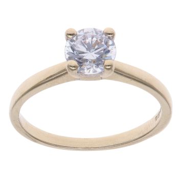 9ct Yellow Gold Cubic Zirconia Single Stone Ring