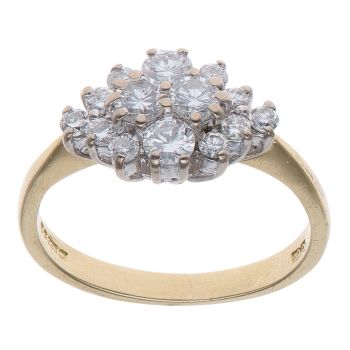 18ct Yellow Gold 0.60ct Brilliant Cut Diamond Cluster Ring