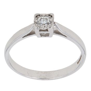 Platinum 0.20ct Brilliant Cut Diamond Solitaire Ring