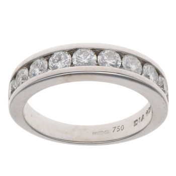 18ct White Gold 1.00ct Brilliant Cut Diamond Half Eternity Ring