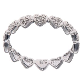 9ct White Gold 0.05ct Brilliant Cut Diamond Heart Fancy Ring
