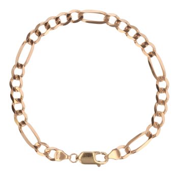 9ct Yellow Gold Figaro Bracelet 7.5"