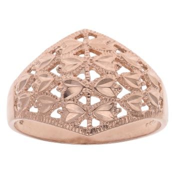 9ct Rose Gold Patterned Signet Ring