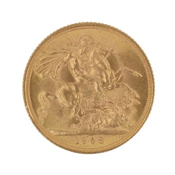 1958 Elizabeth II Full Sovereign Coin